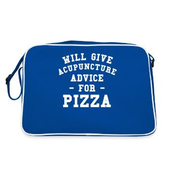 Donnera des conseils d’acupuncture pour la pizza - Sac Retro - bleu/blanc - Dos