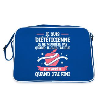 Diététicienne Je Ne M'arrêté Pas Quand Je Suis - Sac Retro - bleu/blanc - Dos