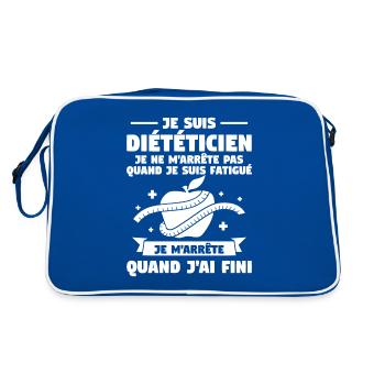 Je Suis Diététicien Je Ne M'arrêté Pas Quand Je - Sac Retro - bleu/blanc - Dos