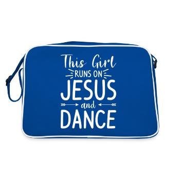Ich bin die verrückte Reha-Krankenschwester, die dich vor RN gewarnt hat - Retro Tasche - Blau/Weiß - Hinten