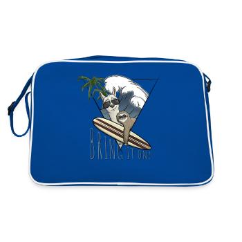 Bring it on Llama & Sloth Surf Art Lifestyle Fun - Retro Bag - blue/white - Back