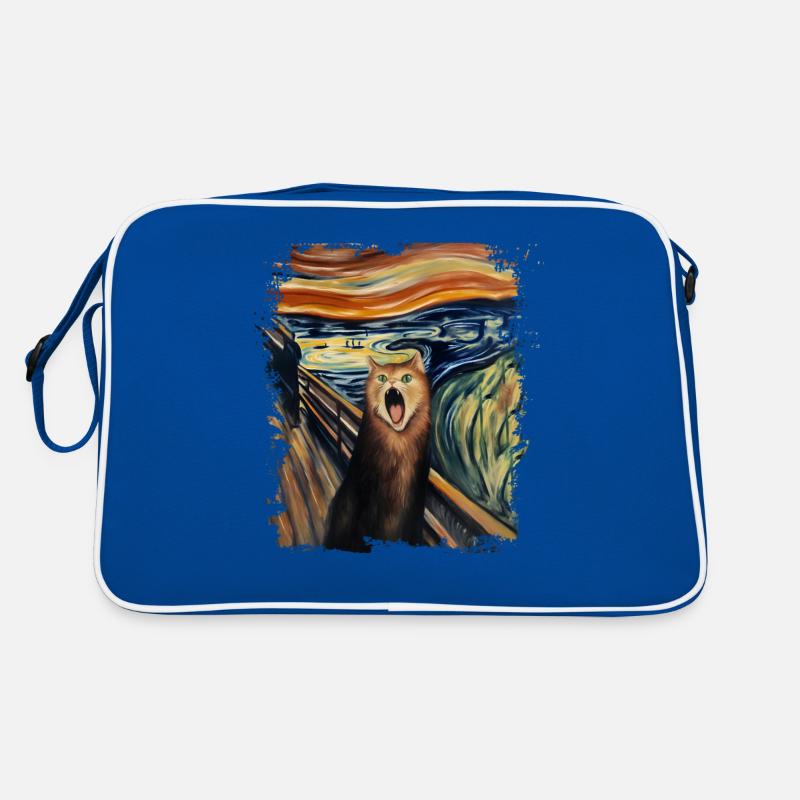 Der Schrei Katze Edvard Expressionismus Munch Retro Tasche