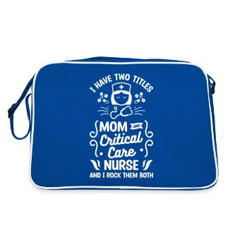 J’ai deux titres : maman et infirmière en soins intensifs et - Sac Retro - bleu/blanc - Dos