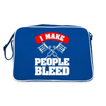 Je fais saigner les gens tatouages tatoueur - Sac Retro - bleu/blanc - Dos