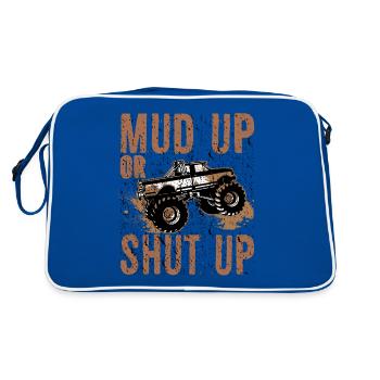 Mudder Gift Mud Up ou Tais-toi Mudding Humour - Sac Retro - bleu/blanc - Dos