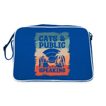 Katzen & Öffentliches Reden Redner - Retro Tasche - Blau/Weiß - Hinten