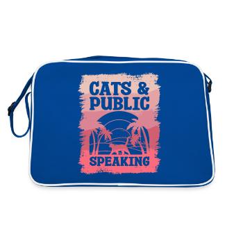 Cats & Public Speaking Speech Speaker - Retro Bag - blue/white - Back