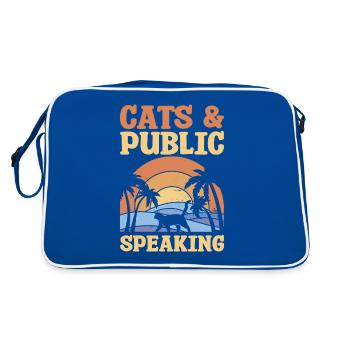 Katzen & Öffentliches Reden Redner - Retro Tasche - Blau/Weiß - Hinten