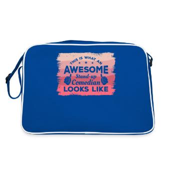 This Is What An Awesome Stand-Up Comedian Looks - Retro Bag - blue/white - Back