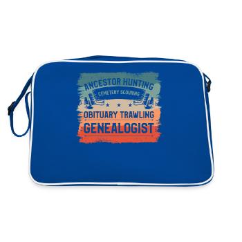 Cimetière de chasse aux ancêtres Nécrologie - Sac Retro - bleu/blanc - Dos