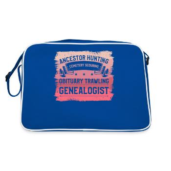 Cimetière de chasse aux ancêtres Nécrologie - Sac Retro - bleu/blanc - Dos