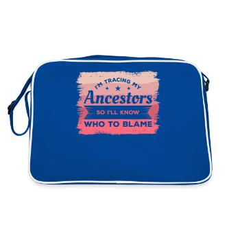 Je suis à la recherche de mes ancêtres pour savoir qui blâmer - Sac Retro - bleu/blanc - Dos
