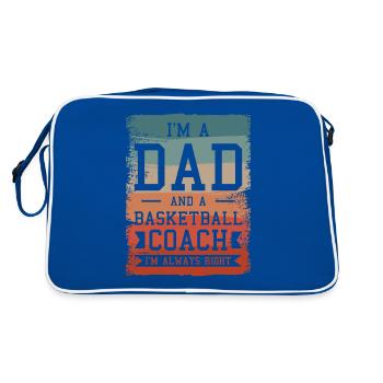 I'm A Dad And A Basketball Coach I'm Always Right - Retro Bag - blue/white - Back