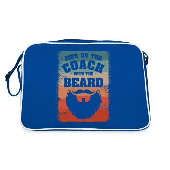 Dibs On The Coach With The Beard Coaching Coaches - Retro Bag - blue/white - Back