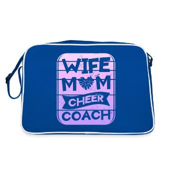 Wife Mom Cheer Coach Coaching Coaches - Retro Bag - blue/white - Back