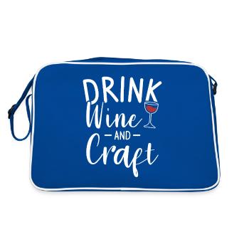 Drink Wine And Craft Crafting Crafts DIY Crafter - Retro Bag - blue/white - Back
