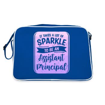 It Takes A Lot Of Sparkle To Be An Assistant - Retro Bag - blue/white - Back