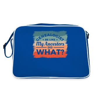 Généalogiste Soyez comme mes ancêtres ont fait Quoi - Sac Retro - bleu/blanc - Dos