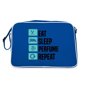 Parfüm Fragrance Perfüm Perfume Parfum Duft - Retro Tasche - Blau/Weiß - Hinten