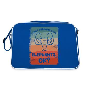 Je viens de flipper l’amour des éléphants ok amoureux des éléphants - Sac Retro - bleu/blanc - Dos