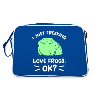 I Just Freaking Love Frogs Ok Frog Lover - Retro Bag - blue/white - Back