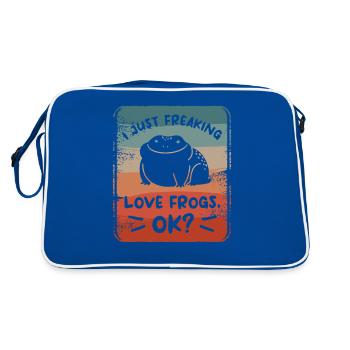 I Just Freaking Love Frogs Ok Frog Lover - Retro Bag - blue/white - Back