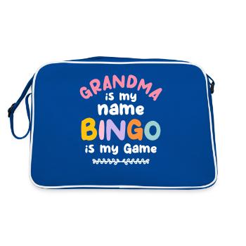 Grand-mère est mon nom Bingo est ma grand-mère de jeu - Sac Retro - bleu/blanc - Dos