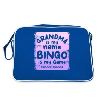 Grand-mère est mon nom Bingo est ma grand-mère de jeu - Sac Retro - bleu/blanc - Dos