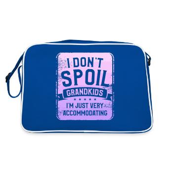 Ich verwöhne keine Enkelkinder, ich bin nur sehr - Retro Tasche - Blau/Weiß - Hinten