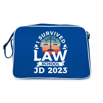 Ich habe den Abschluss der Law School JD 2023 überlebt - Retro Tasche - Blau/Weiß - Hinten