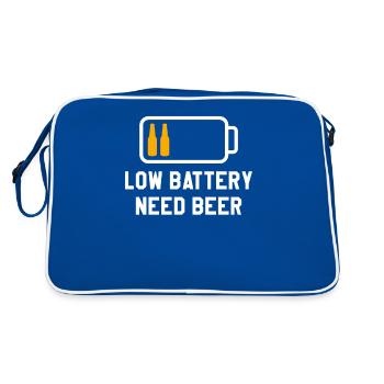 Low Battery Need Beer Brewing Brew Brewer - Retro Bag - blue/white - Back
