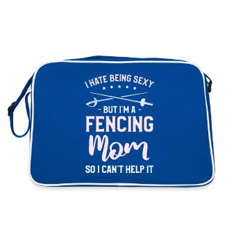 Je déteste être sexy mais je suis une maman escrimeuse donc je ne peux pas - Sac Retro - bleu/blanc - Dos