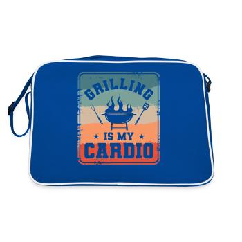 Grilling Is My Cardio Grilling Barbecue Grill Cook - Retro Bag - blue/white - Back