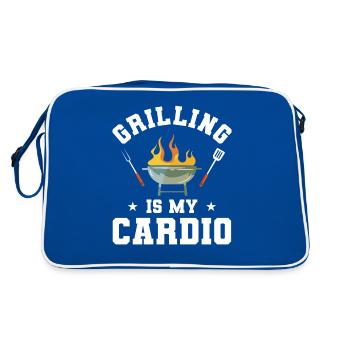 Grilling Is My Cardio Grilling Barbecue Grill Cook - Retro Bag - blue/white - Back