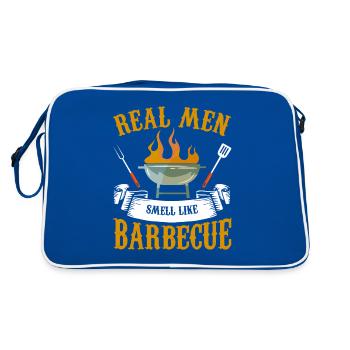 Les vrais hommes sentent le barbecue barbecue griller grill - Sac Retro - bleu/blanc - Dos