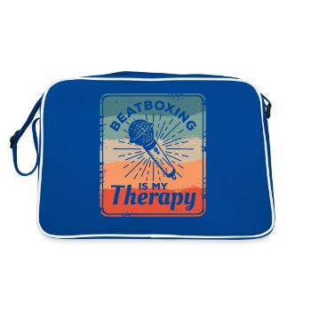 Le beatboxing est ma thérapie Beatbox Beatboxer - Sac Retro - bleu/blanc - Dos