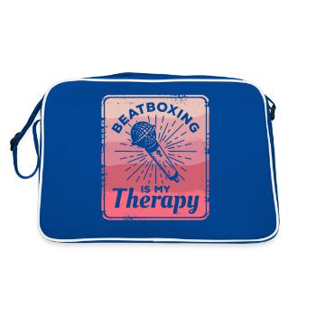 Le beatboxing est ma thérapie Beatbox Beatboxer - Sac Retro - bleu/blanc - Dos
