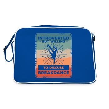 Introverted But Willing To Discuss Breakdance - Retro Bag - blue/white - Back