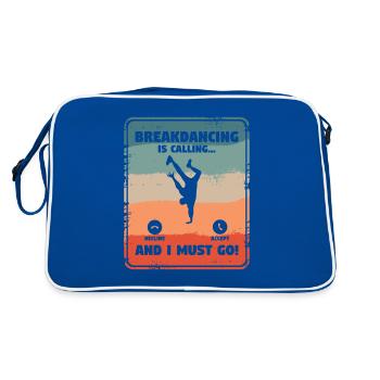 Breakdance Und Ich Muss Breakdance Breakdancer - Retro Tasche - Blau/Weiß - Hinten