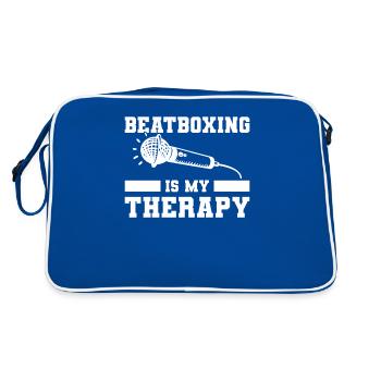 Le beatboxing est ma thérapie Beatbox Beatboxer - Sac Retro - bleu/blanc - Dos