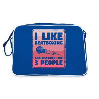 J’aime le beatboxing et peut-être 3 personnes - Sac Retro - bleu/blanc - Dos