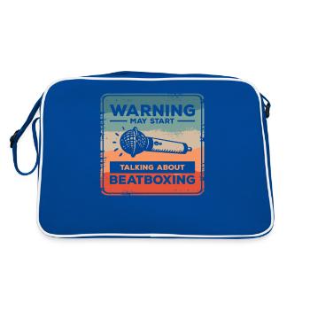 Avertissement : Peut commencer à parler de beatboxing - Sac Retro - bleu/blanc - Dos