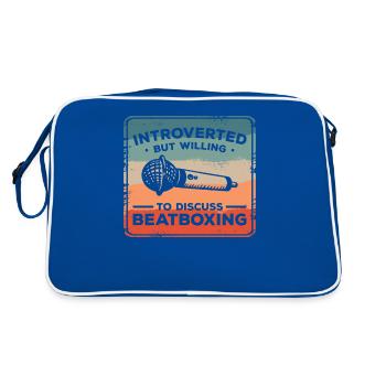 Introverti mais prêt à discuter de Beatboxing - Sac Retro - bleu/blanc - Dos