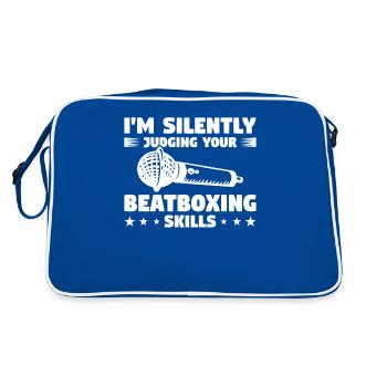Je juge silencieusement vos compétences en beatboxing - Sac Retro - bleu/blanc - Dos