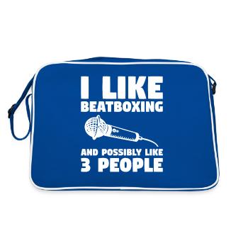J’aime le beatboxing et peut-être 3 personnes - Sac Retro - bleu/blanc - Dos