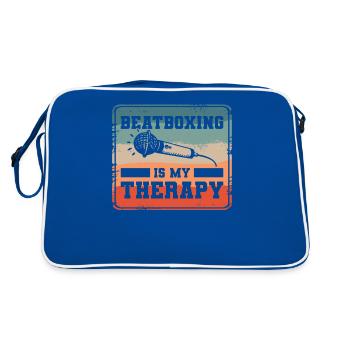Le beatboxing est ma thérapie Beatbox Beatboxer - Sac Retro - bleu/blanc - Dos