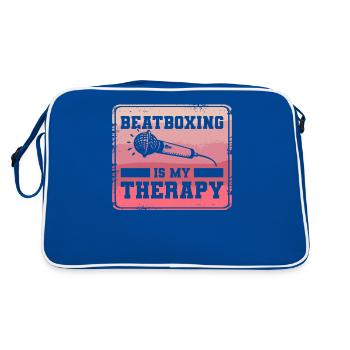 Le beatboxing est ma thérapie Beatbox Beatboxer - Sac Retro - bleu/blanc - Dos