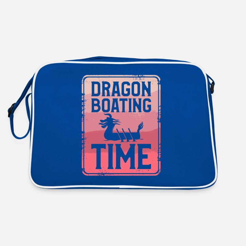 Drachenbootfahren Zeit Boot Paddeln Rudern Retro Tasche
