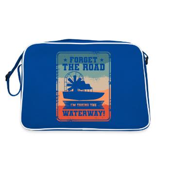 Forget The Road I'm Taking The Waterway Airboat - Retro Bag - blue/white - Back