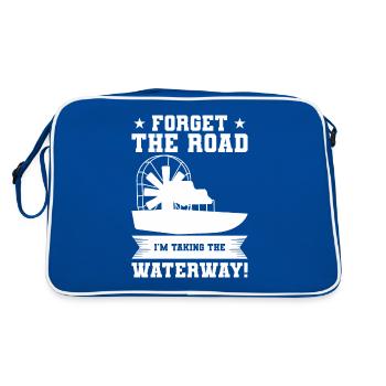 Forget The Road I'm Taking The Waterway Airboat - Retro Bag - blue/white - Back